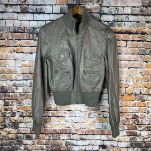 NEU Gray Faux Leather Moto Jacket